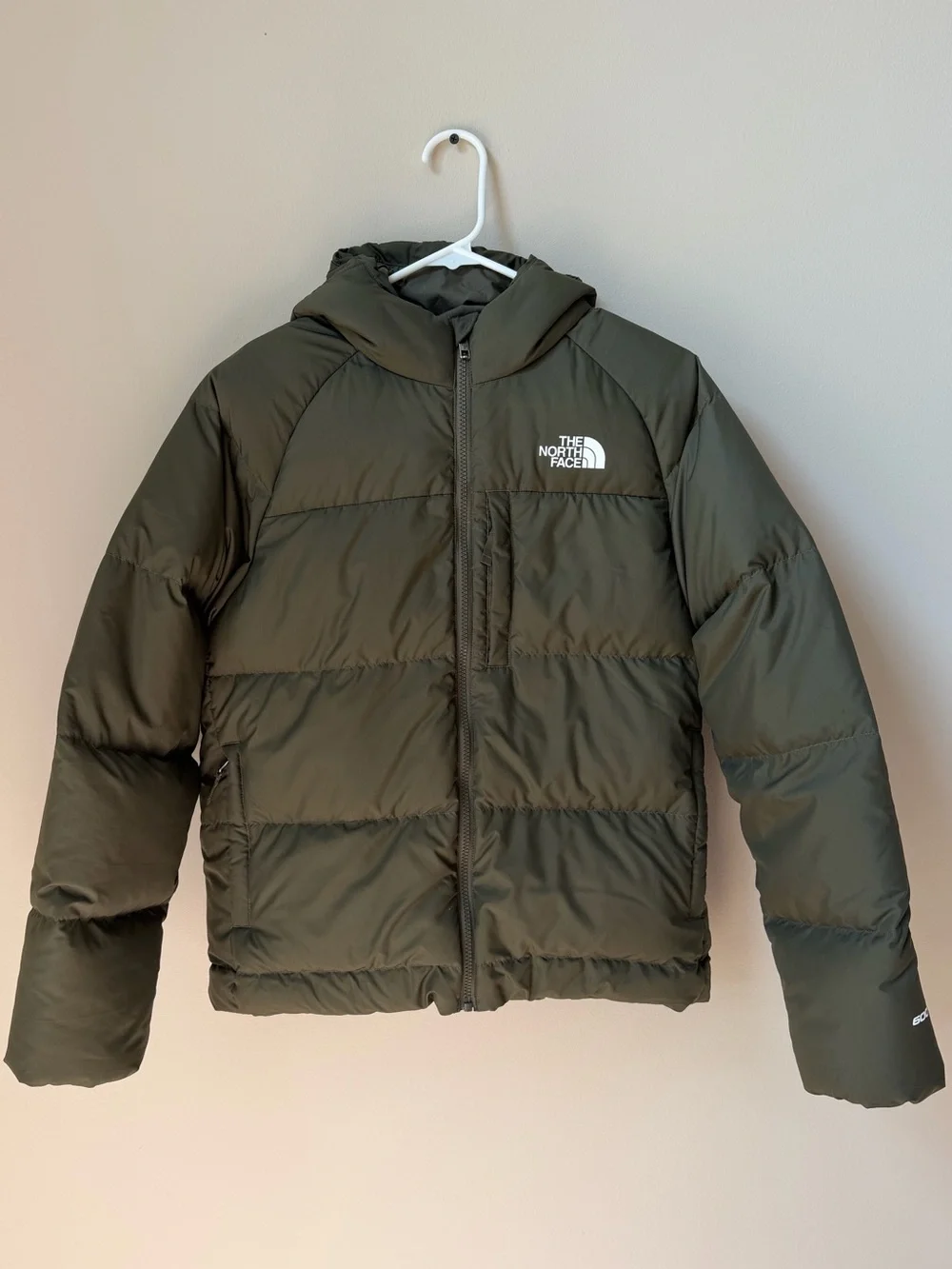 Boys' North Down Hooded Jacket, Color: New Taupe Green, Size: XL (14/16)